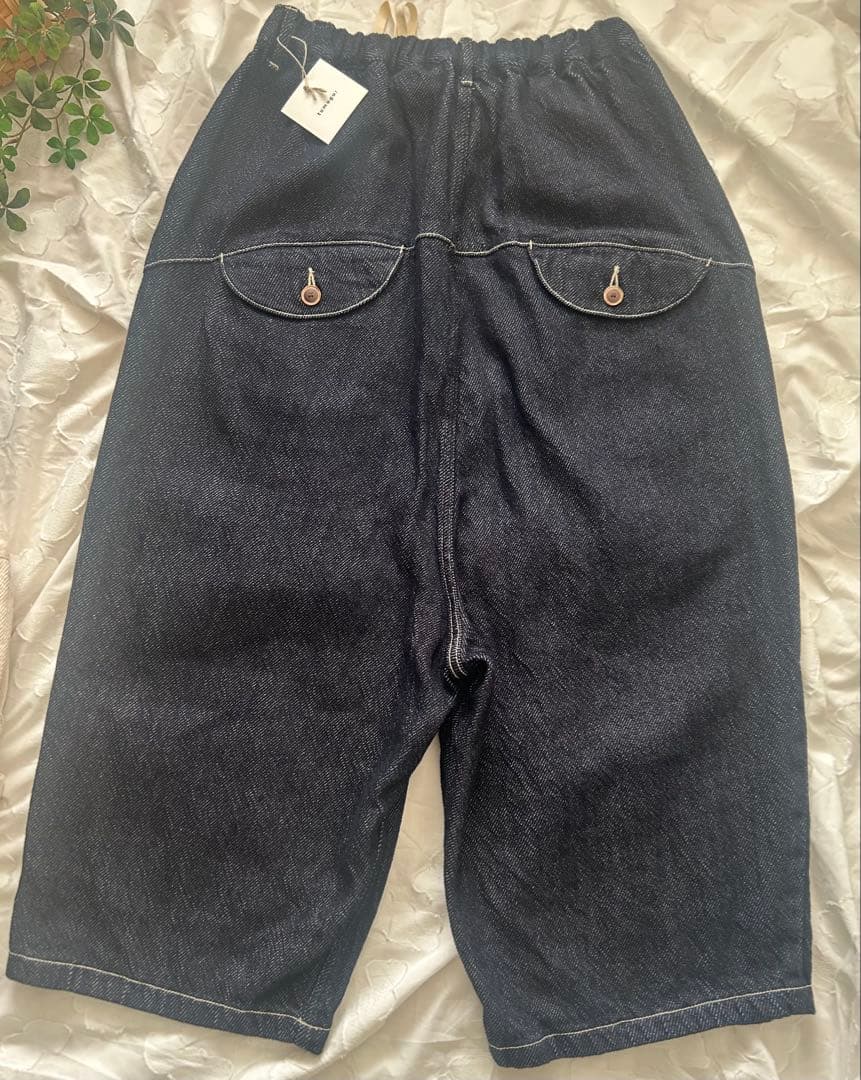 tumugu ツムグ スラブヤーン８分丈パンツindigo