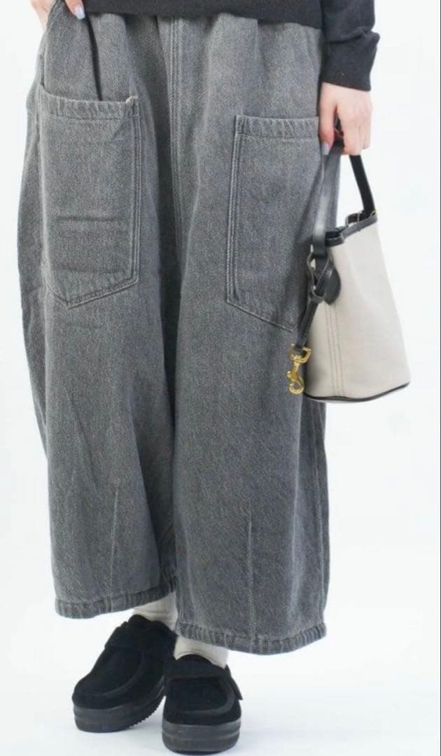 tumugu ツムグ スラブヤーン８分丈パンツindigo