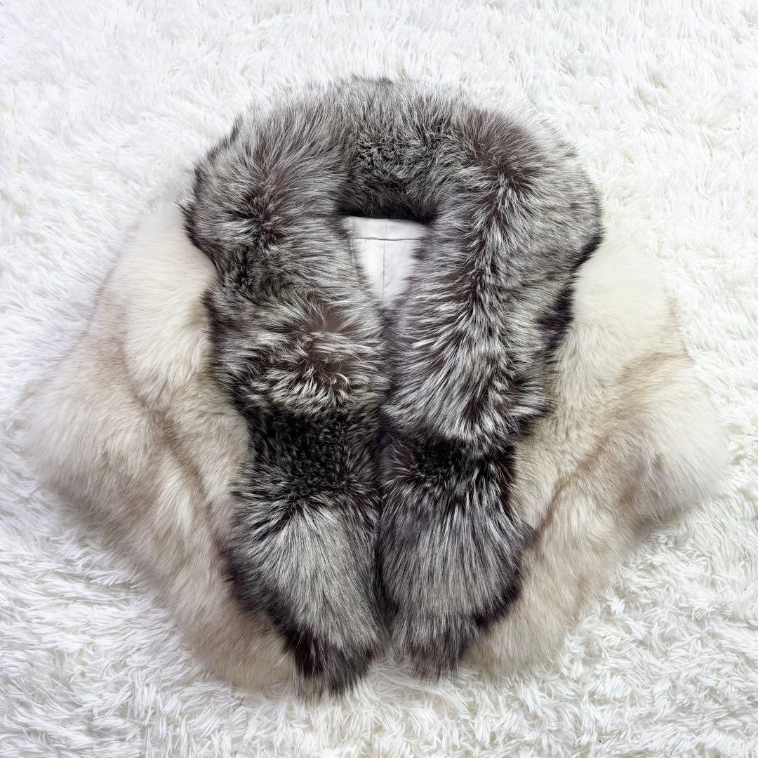 美品　SAGA FOX  シルバーフォックス　ショール　金タグ　成人式