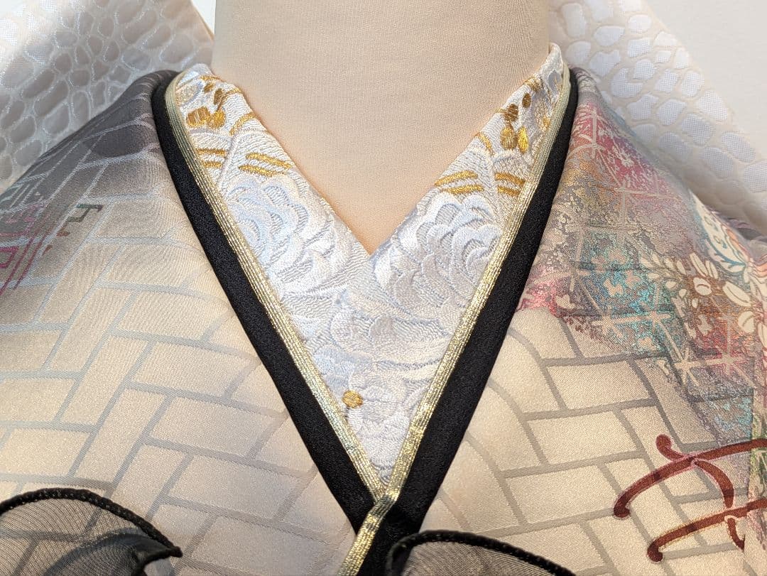 振袖フルセット 身丈171裄66 暈し染め 金銀彩 グレー 逸品 成人式