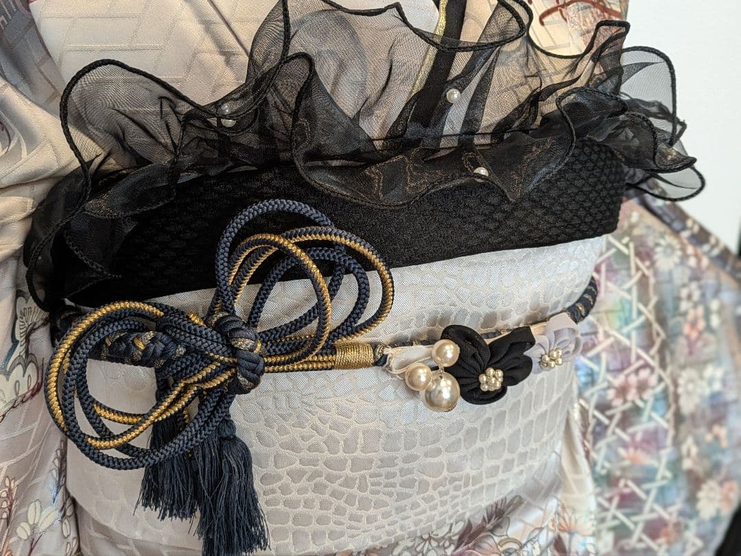 振袖フルセット 身丈171裄66 暈し染め 金銀彩 グレー 逸品 成人式