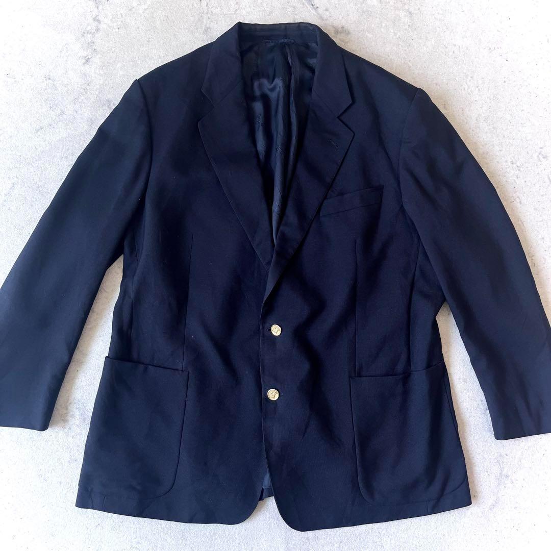 90s バーバリー ドイツ製 金ボタン テーラード ジャケット ネイビーブレザー