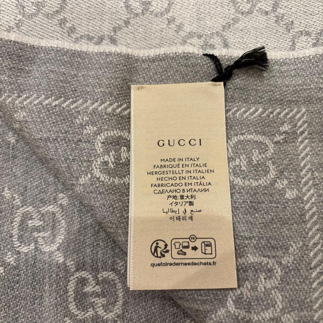 新品未使用　GUCCI ストール　マフラー　ライトグレー