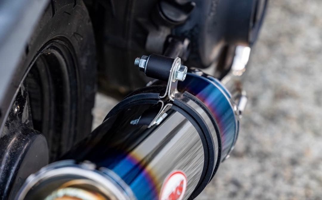 新製品 アドレスV50 (CA4BA ) HMS製 B2Xマフラー ブルー