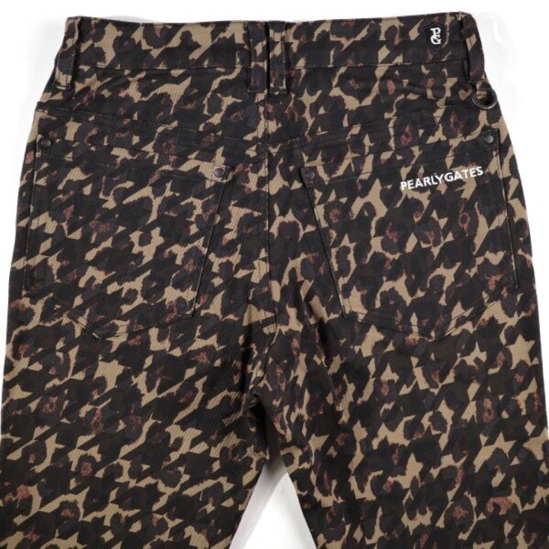 【PEARLY GATES】レディース レオパード柄パワフルストレッチパンツ・S
