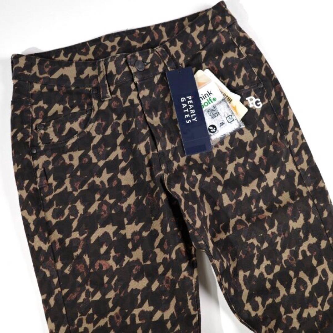 【PEARLY GATES】レディース レオパード柄パワフルストレッチパンツ・S
