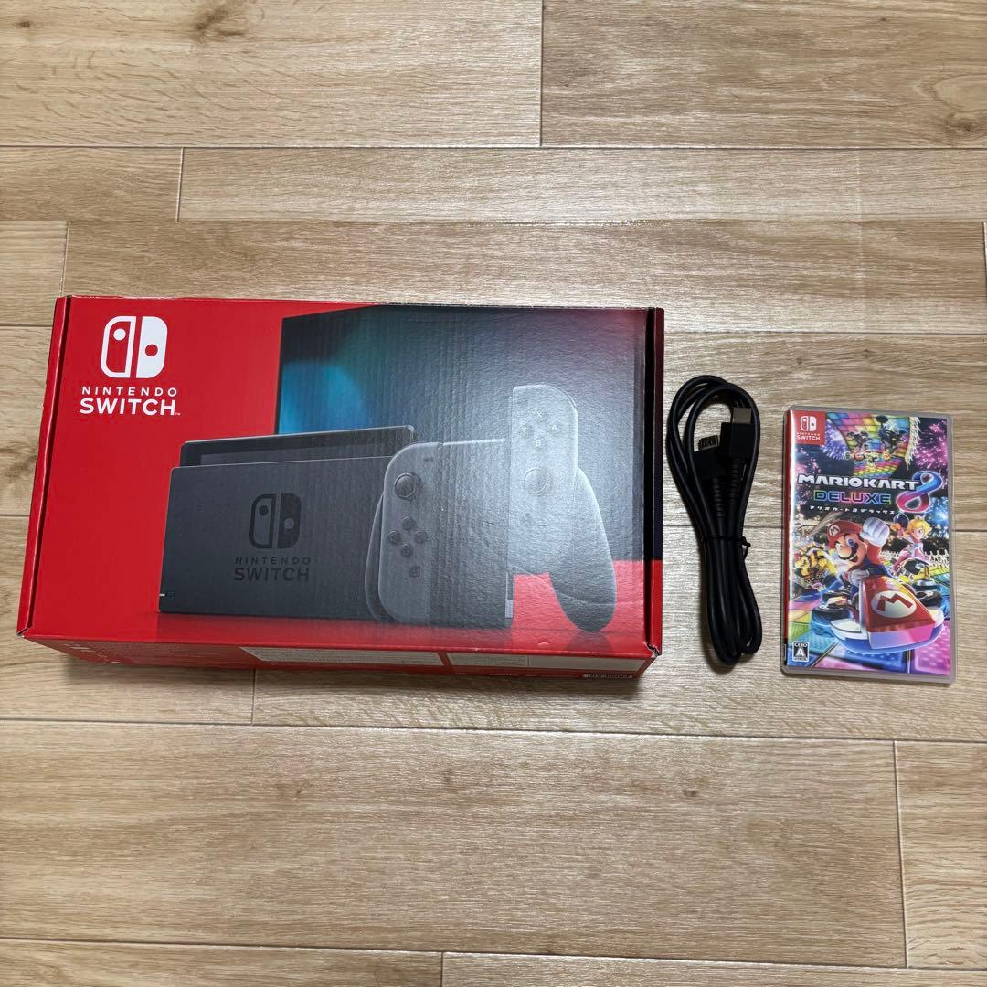 Nintendo Switch 本体 グレー マリオカート8デラックス付き