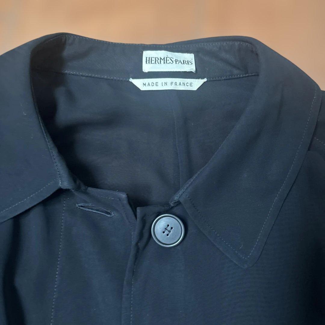 HERMES　エルメス　薄手トレンチコート　40　ブラック