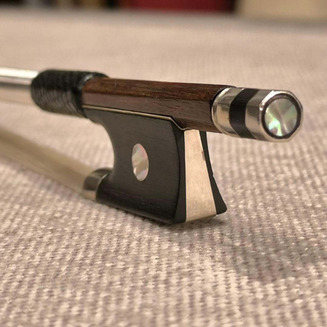 【オールド】バイオリン弓 4/4 フェルナンブーコ材 無刻印 スティック修復済
