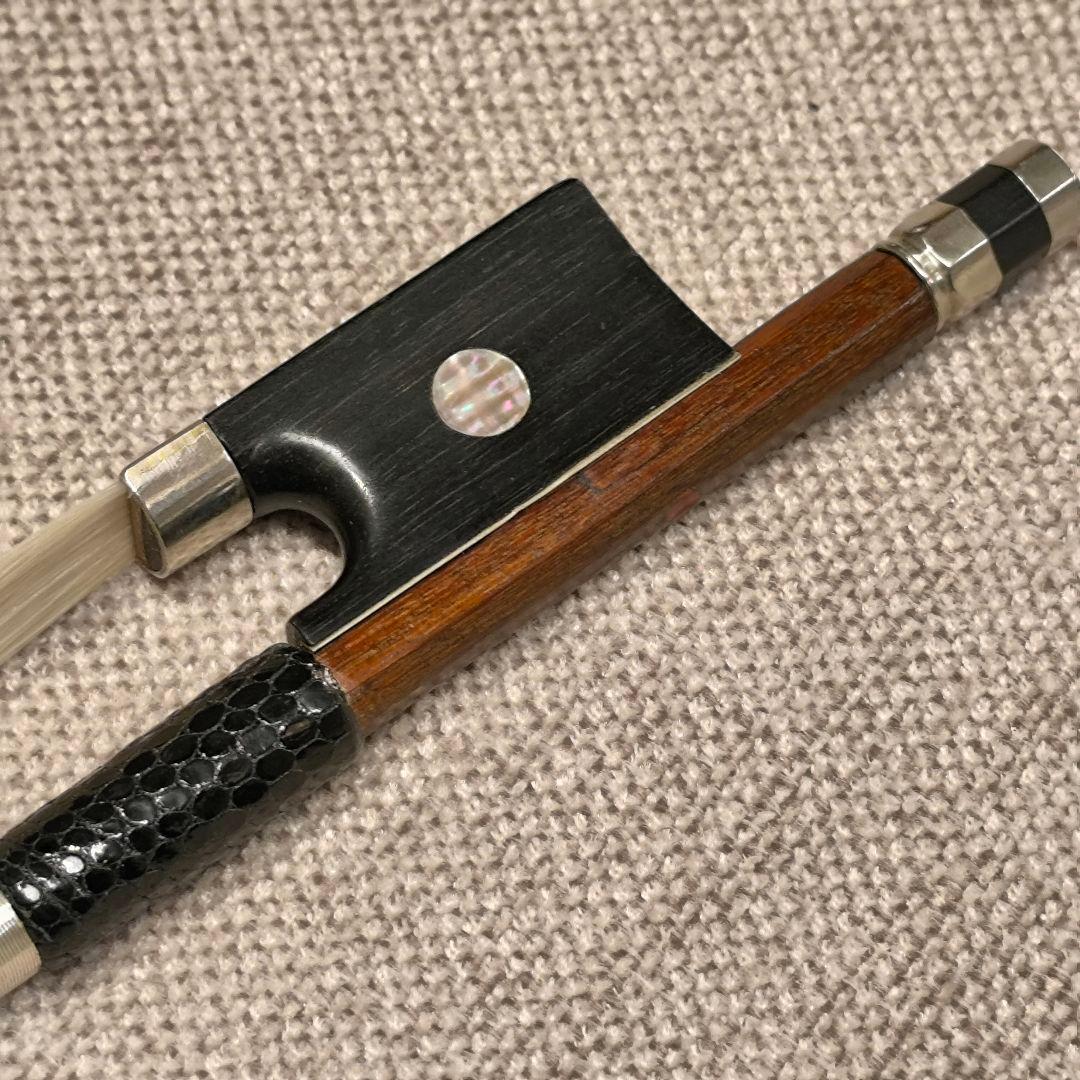 【オールド】バイオリン弓 4/4 フェルナンブーコ材 無刻印 スティック修復済