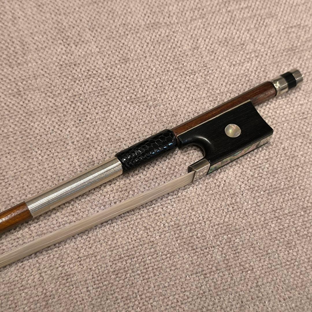 【オールド】バイオリン弓 4/4 フェルナンブーコ材 無刻印 スティック修復済