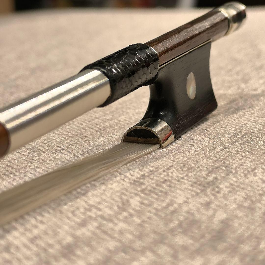 【オールド】バイオリン弓 4/4 フェルナンブーコ材 無刻印 スティック修復済