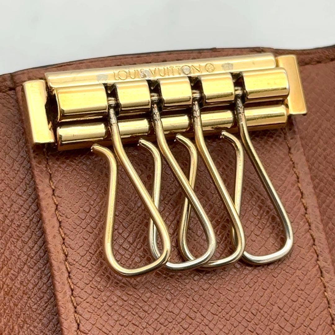 【最高級美品】ルイヴィトン キーケース ミュルティクレ4 モノグラム 4連　茶色