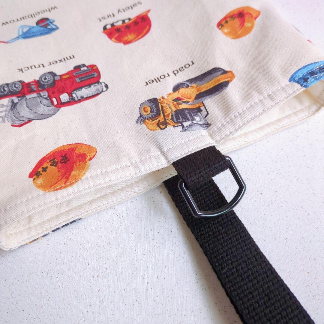 【asa】はたらく車のレッスンバッグ　シューズバッグ　内布キルティング