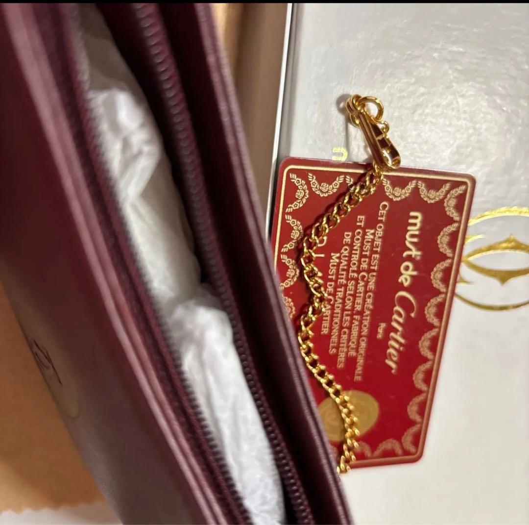 【新品未使用】Cartier カルティエ マストライン ポーチ　ボルドー