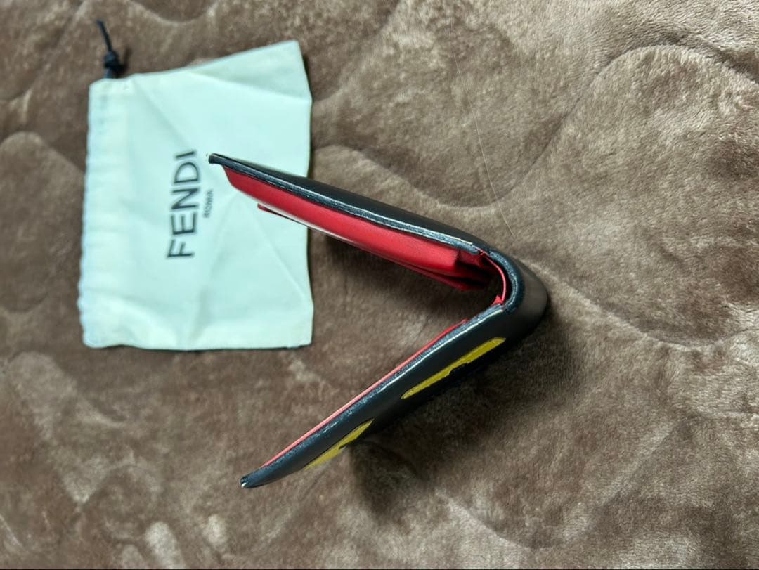 FENDI フェンディ モンスター　バグズアイ２つ折り財布　ウォレット　本革