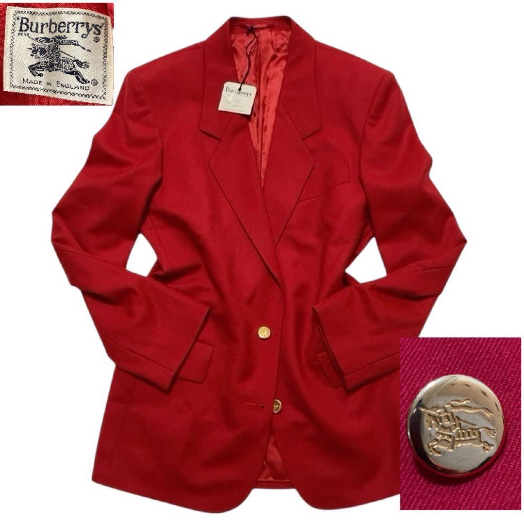 Burberrys デッドストック 新品未使用 赤ブレザー 金ボタン 英国製