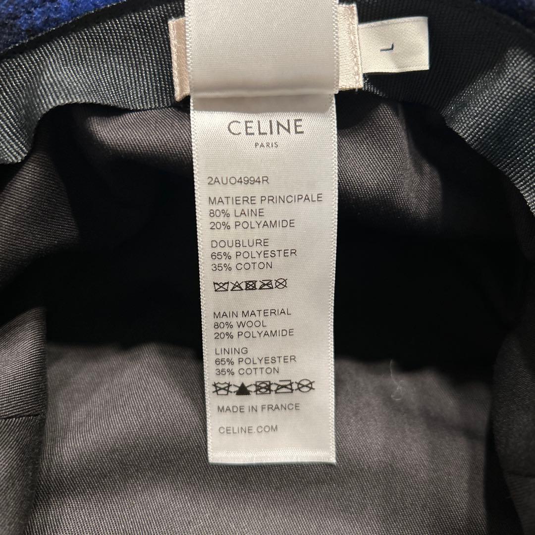 CELINE バケットハット 青と黒のチェック