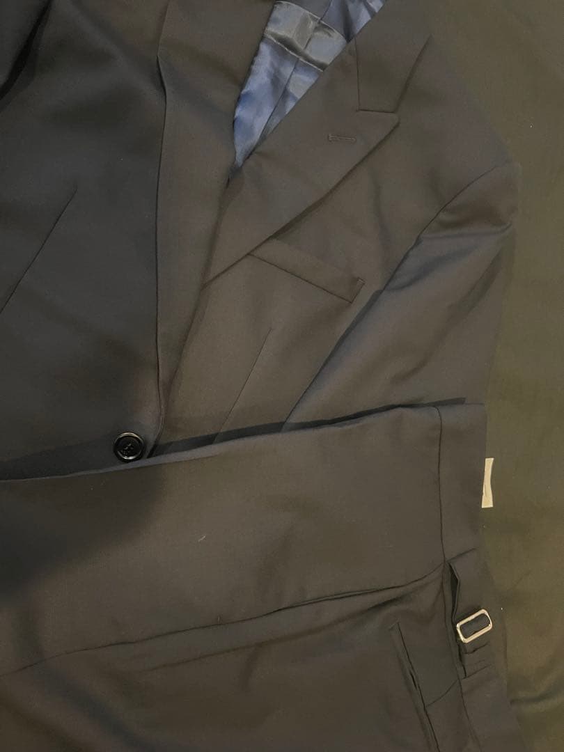 ネイビー　ダークブルー シングル スーツ 46