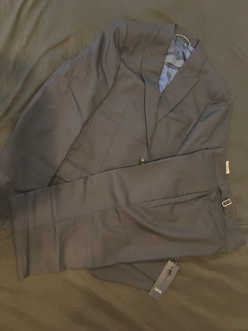 ネイビー　ダークブルー シングル スーツ 46