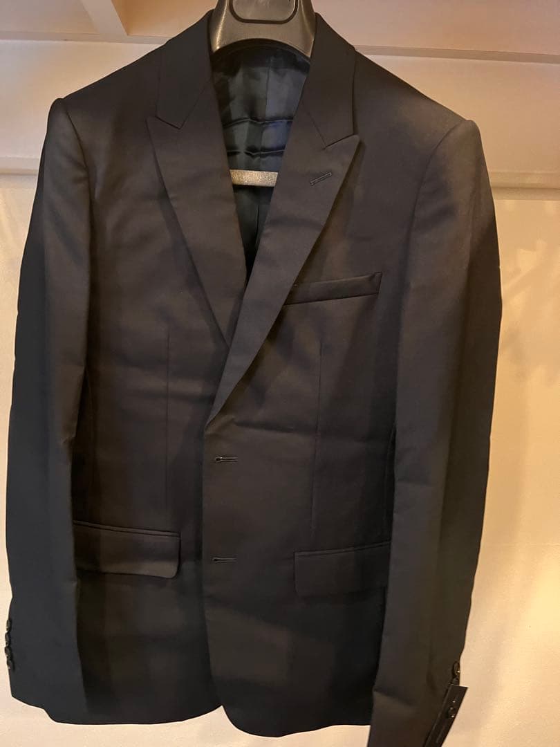 ネイビー　ダークブルー シングル スーツ 46