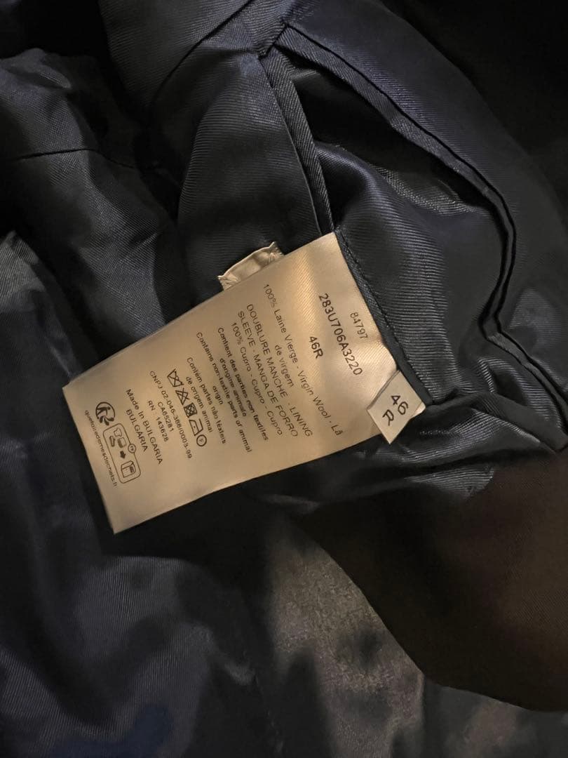 ネイビー　ダークブルー シングル スーツ 46