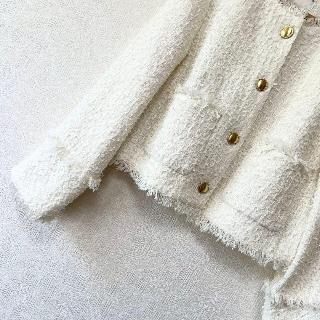 定価4.6万 NOLLEY'S 24SS フラッグリボンツイードジャケット 36