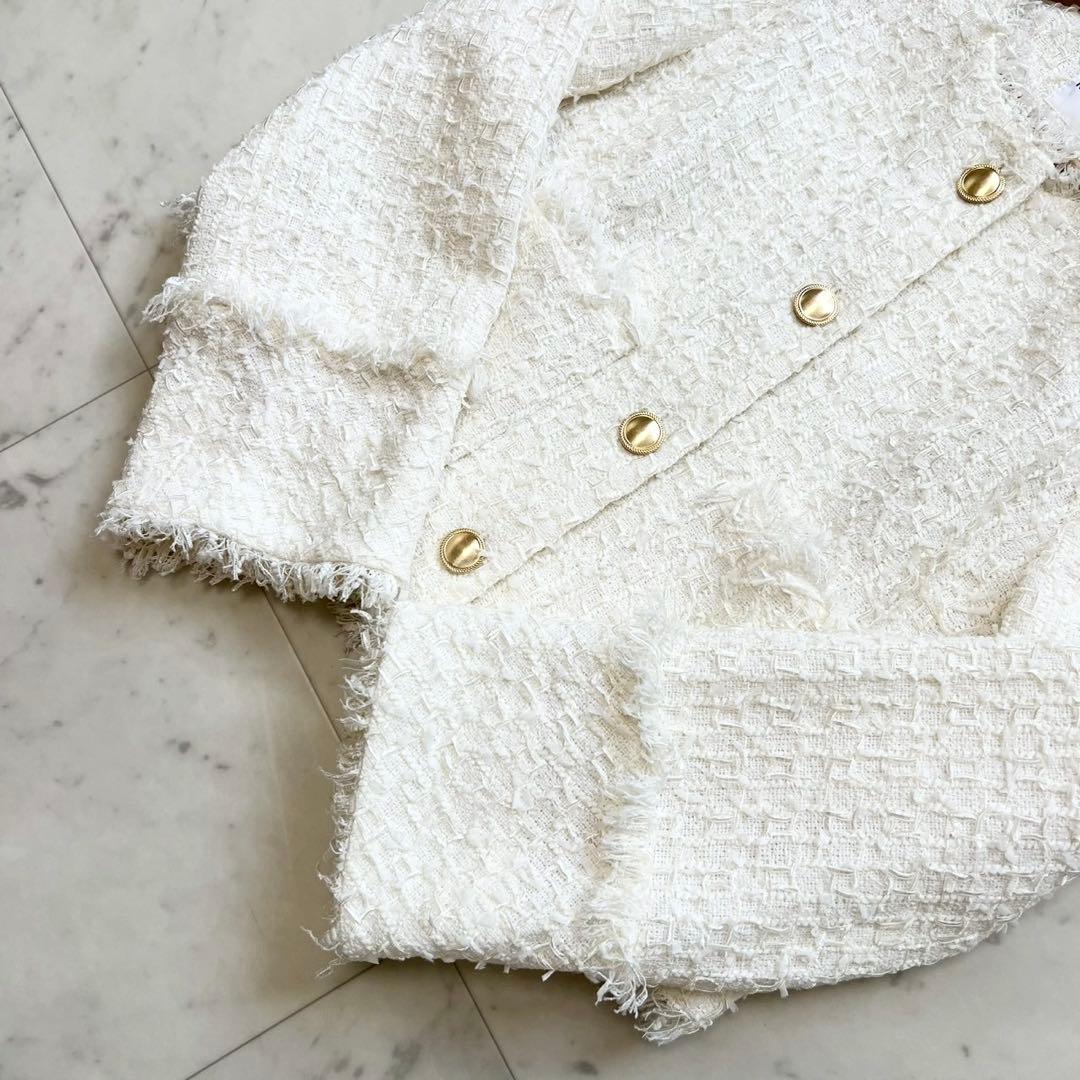 定価4.6万 NOLLEY'S 24SS フラッグリボンツイードジャケット 36