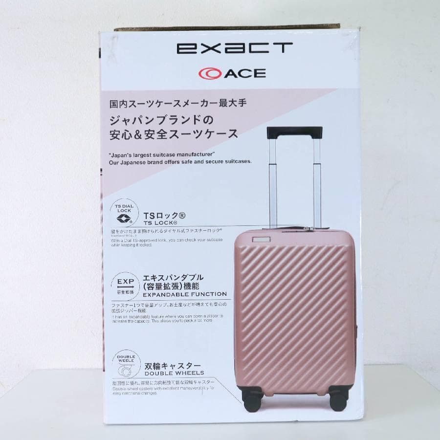 値下未使用 ACE EXACT スーツケース 37-44L ピンク TSA付