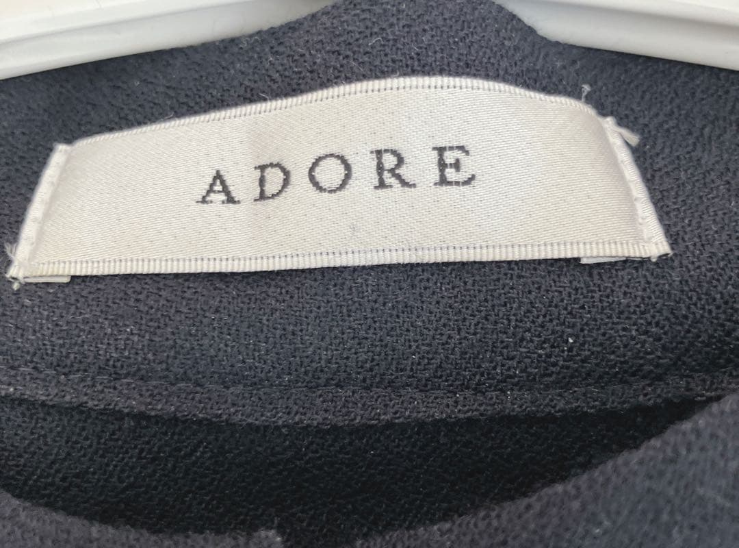 美品ADOREアドーア　ヨーク切り替えワンピース　ネイビー　フォーマル　38