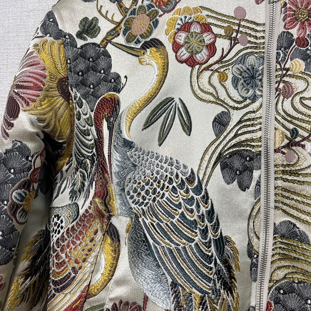 ★激レアデザイン★ 十萬番　スタジャン　ブルゾン　ジャケット　鶴　刺繍