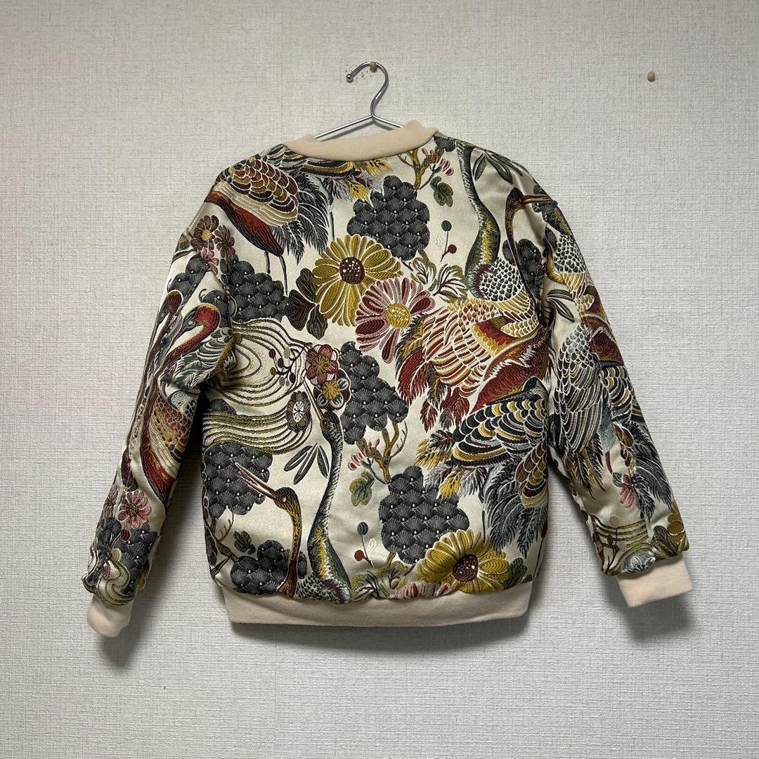 ★激レアデザイン★ 十萬番　スタジャン　ブルゾン　ジャケット　鶴　刺繍