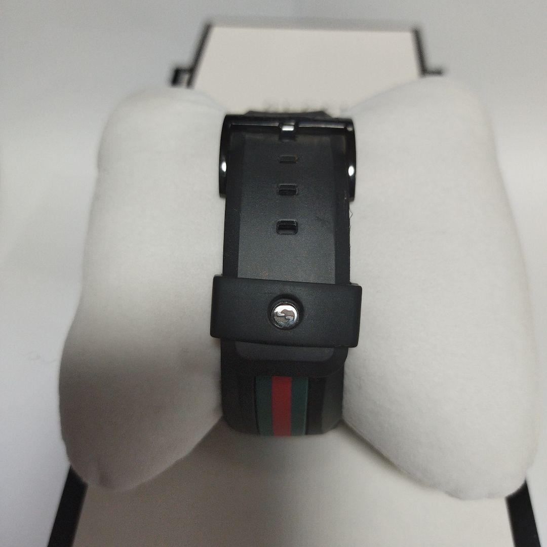 訳あり品 GUCCI グッチ SYNC シンク メンズ腕時計 黒ラバーベルト