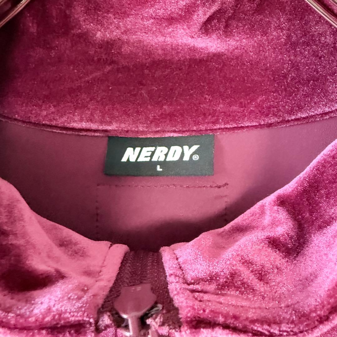NERDY ノルディ ベロア トラックジャケット セットアップ ボルドー L