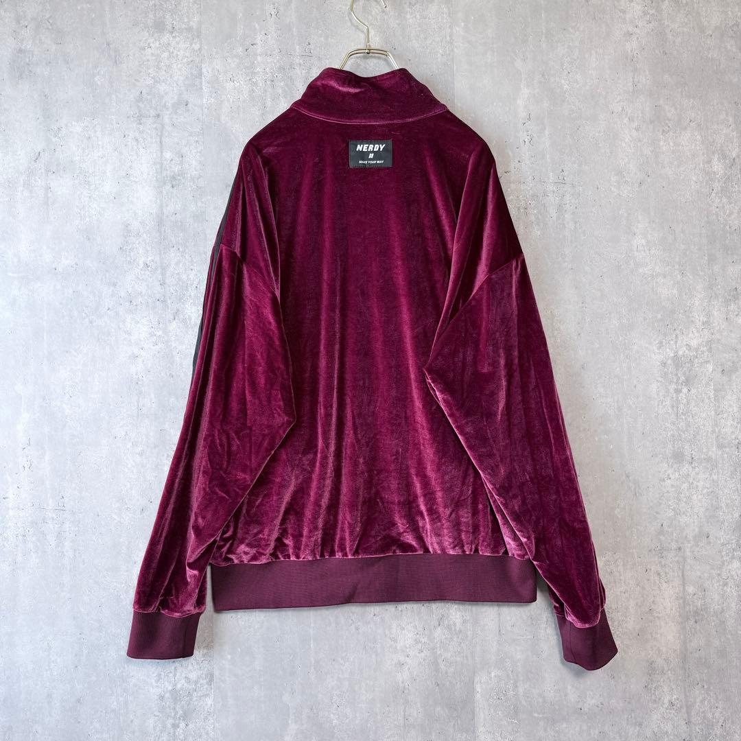 NERDY ノルディ ベロア トラックジャケット セットアップ ボルドー L