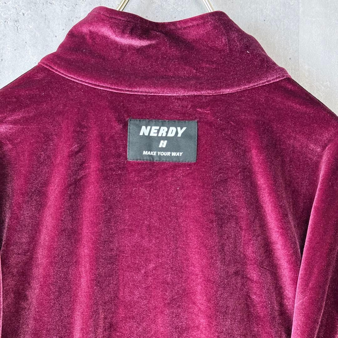 NERDY ノルディ ベロア トラックジャケット セットアップ ボルドー L