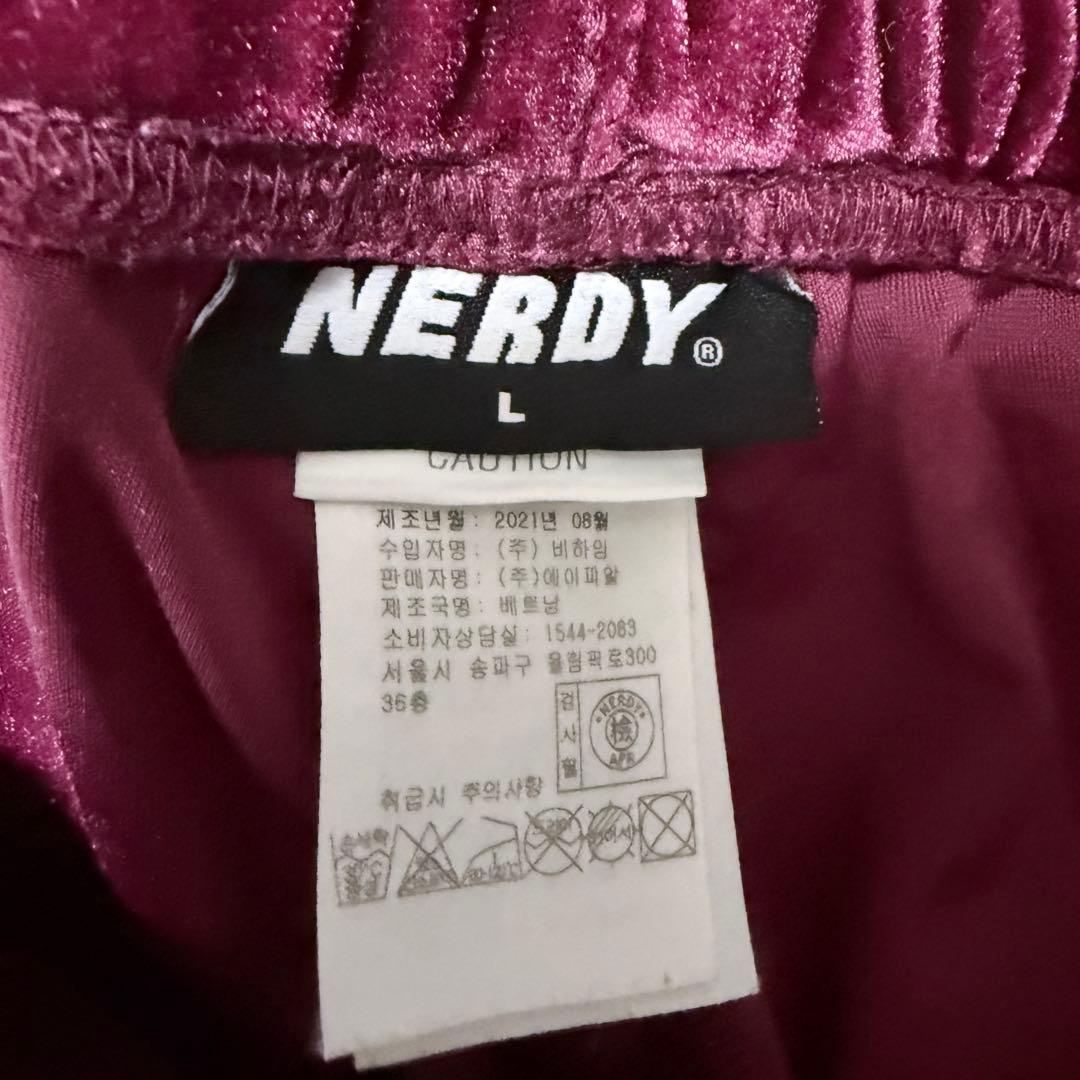 NERDY ノルディ ベロア トラックジャケット セットアップ ボルドー L