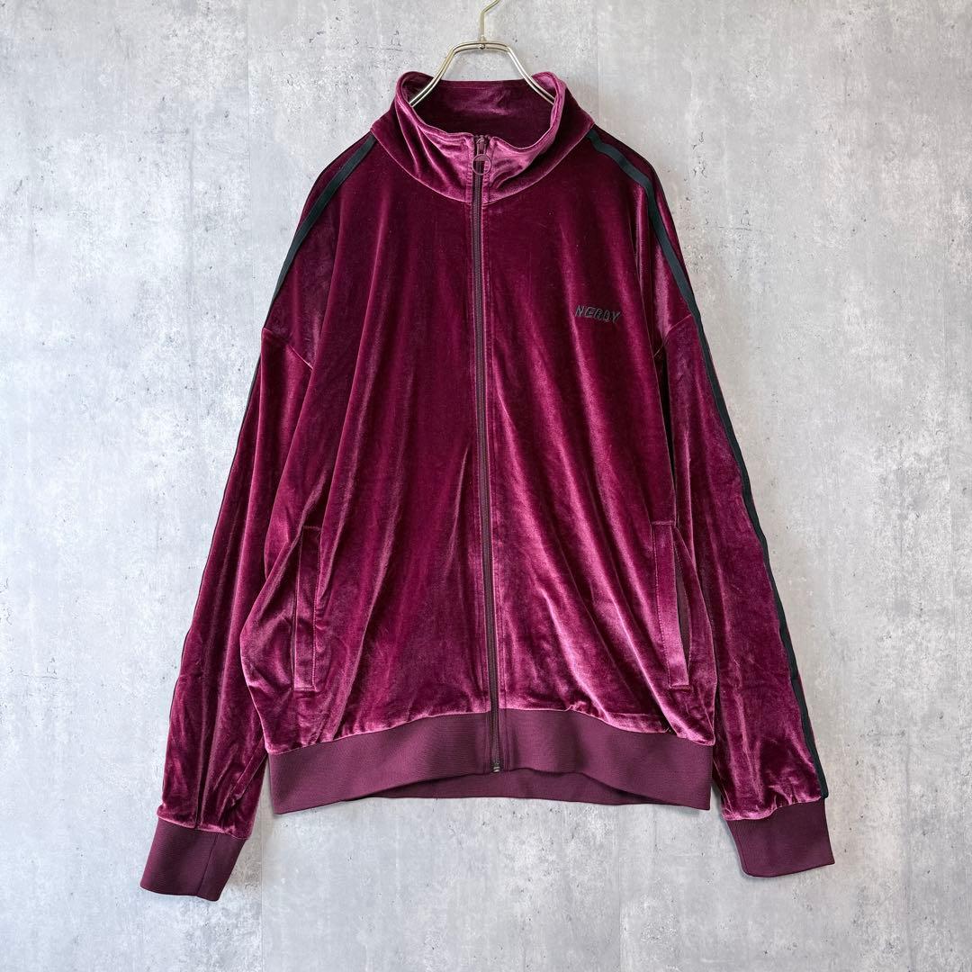 NERDY ノルディ ベロア トラックジャケット セットアップ ボルドー L