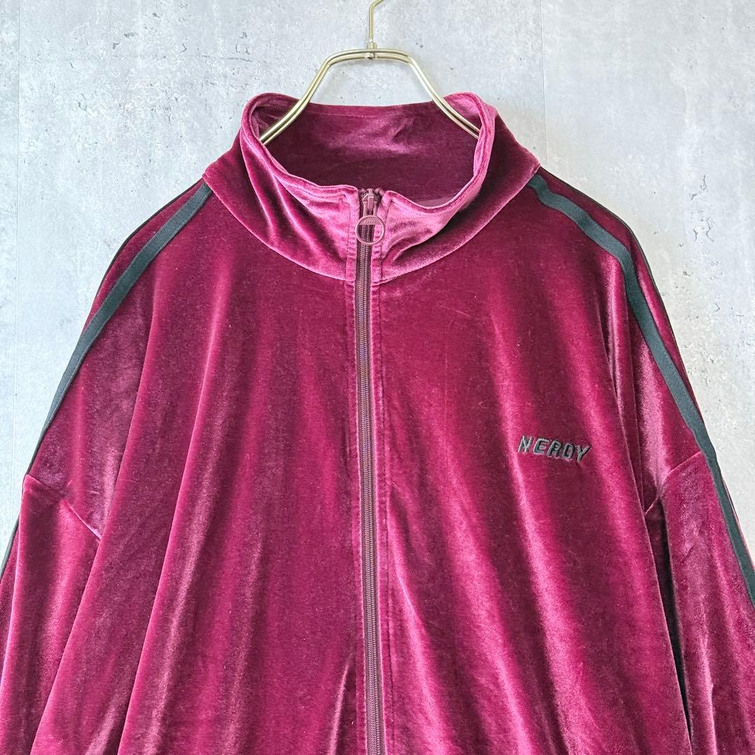 NERDY ノルディ ベロア トラックジャケット セットアップ ボルドー L