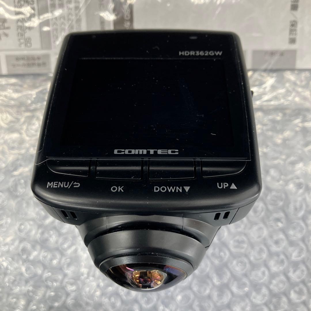 中古品2年使用COMTEC HDR362GW 360度2カメラドライブレコーダー