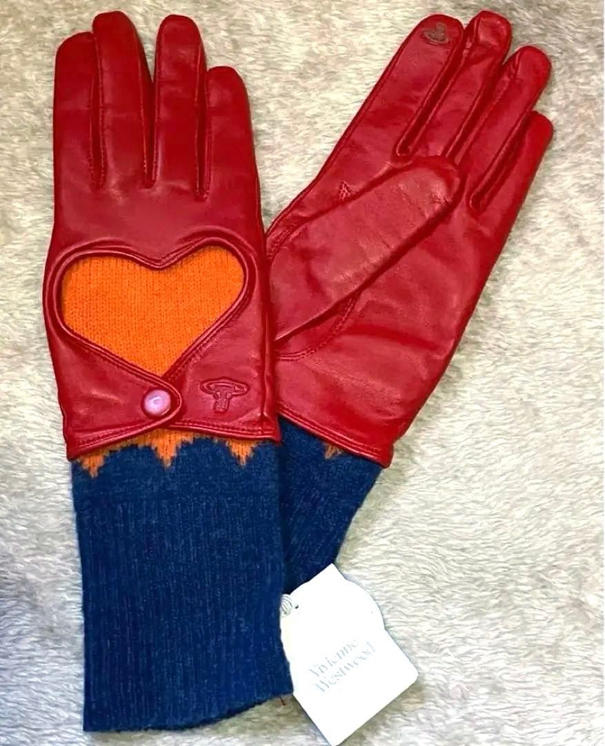 【未使用】Vivienne Westwood オープンハート レイヤード手袋