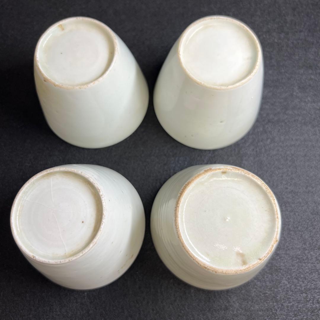 江戸中期　古伊万里白磁そば猪口7客　口径約7.5㎝　東Y8-0116☆2F