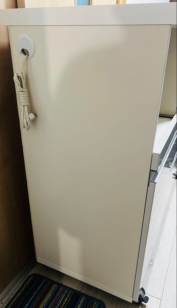 パモウナ　食器棚　ホワイト収納キャビネット キャスター付き