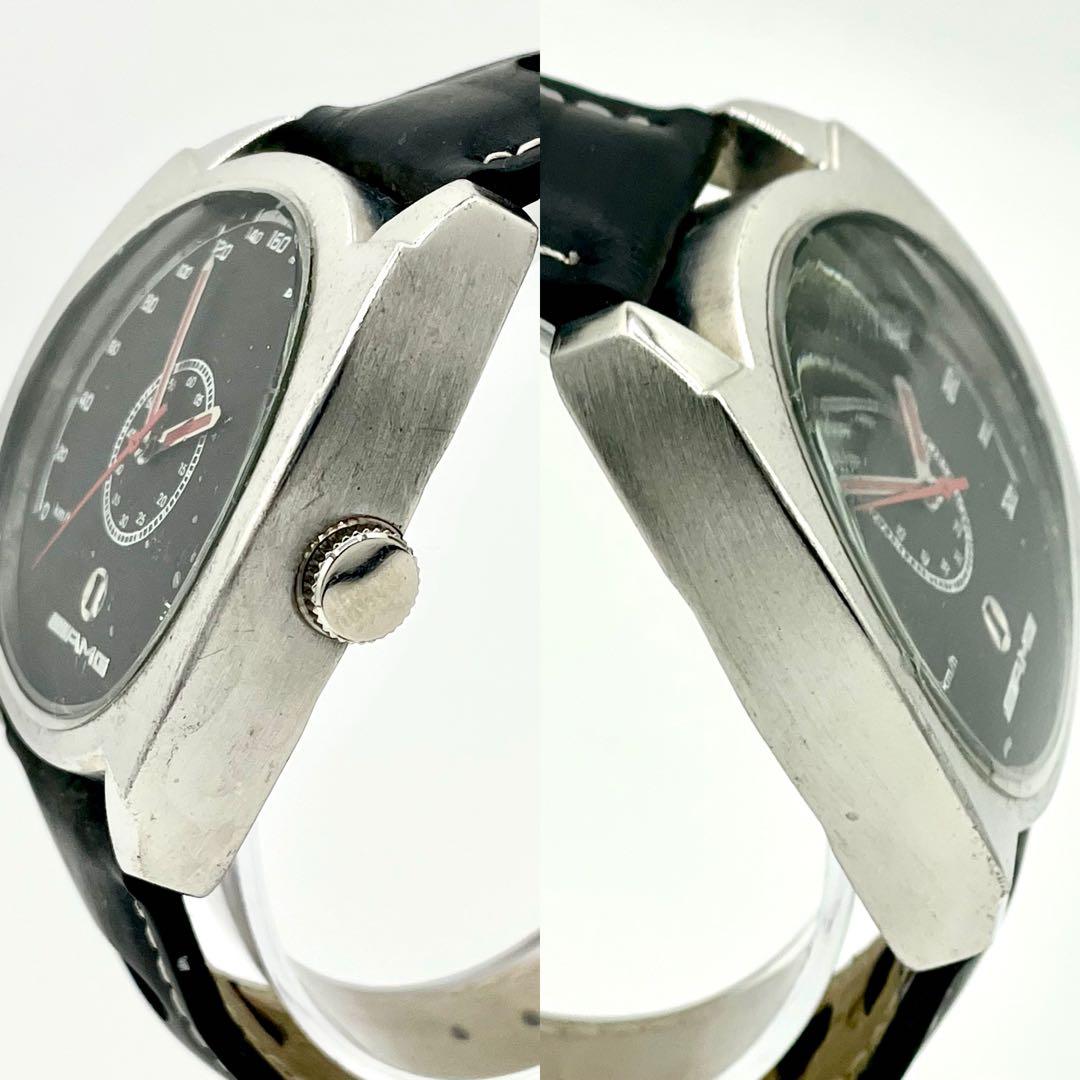 【稼働/新品電池】AMG メルセデス デイト 黒文字盤 箱 腕時計 メンズ