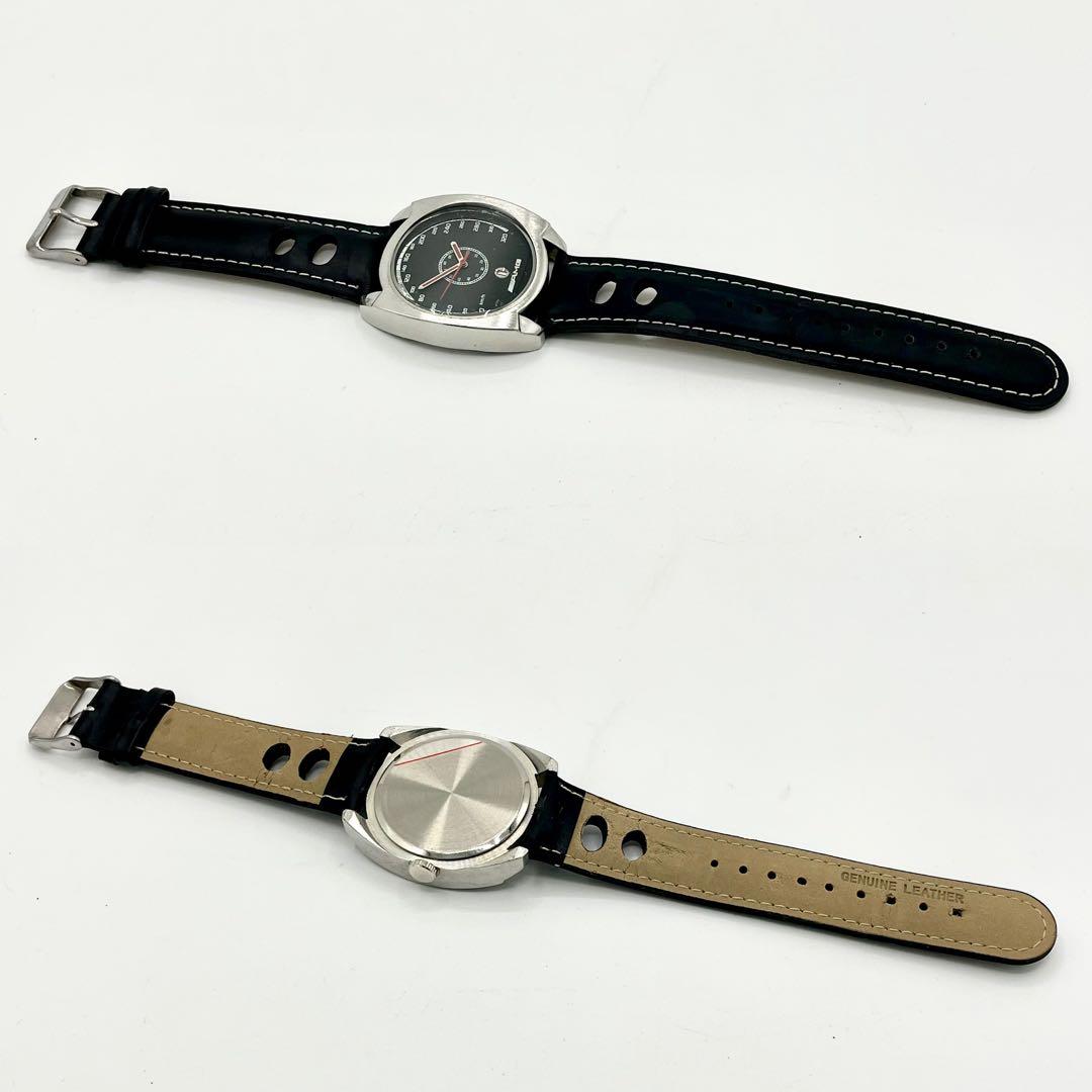 【稼働/新品電池】AMG メルセデス デイト 黒文字盤 箱 腕時計 メンズ