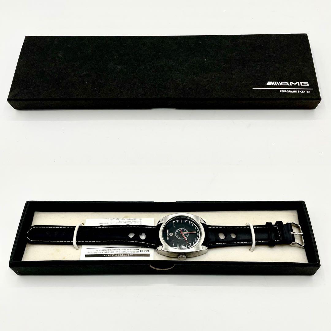 【稼働/新品電池】AMG メルセデス デイト 黒文字盤 箱 腕時計 メンズ