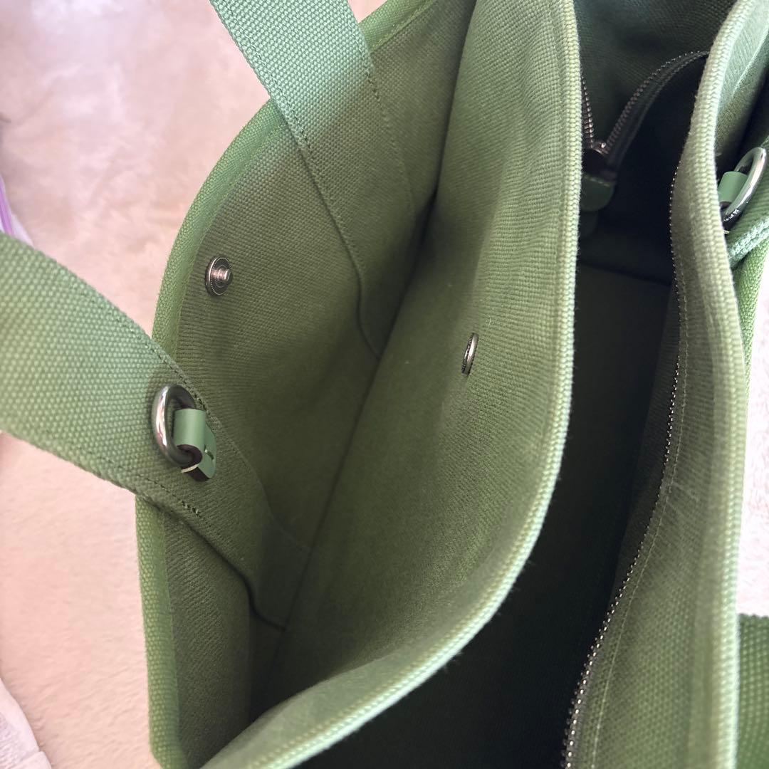 Coach グリーン ロゴトートバッグ★ショルダー付き