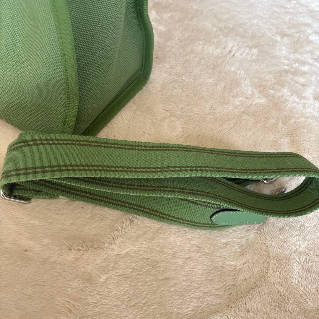 Coach グリーン ロゴトートバッグ★ショルダー付き