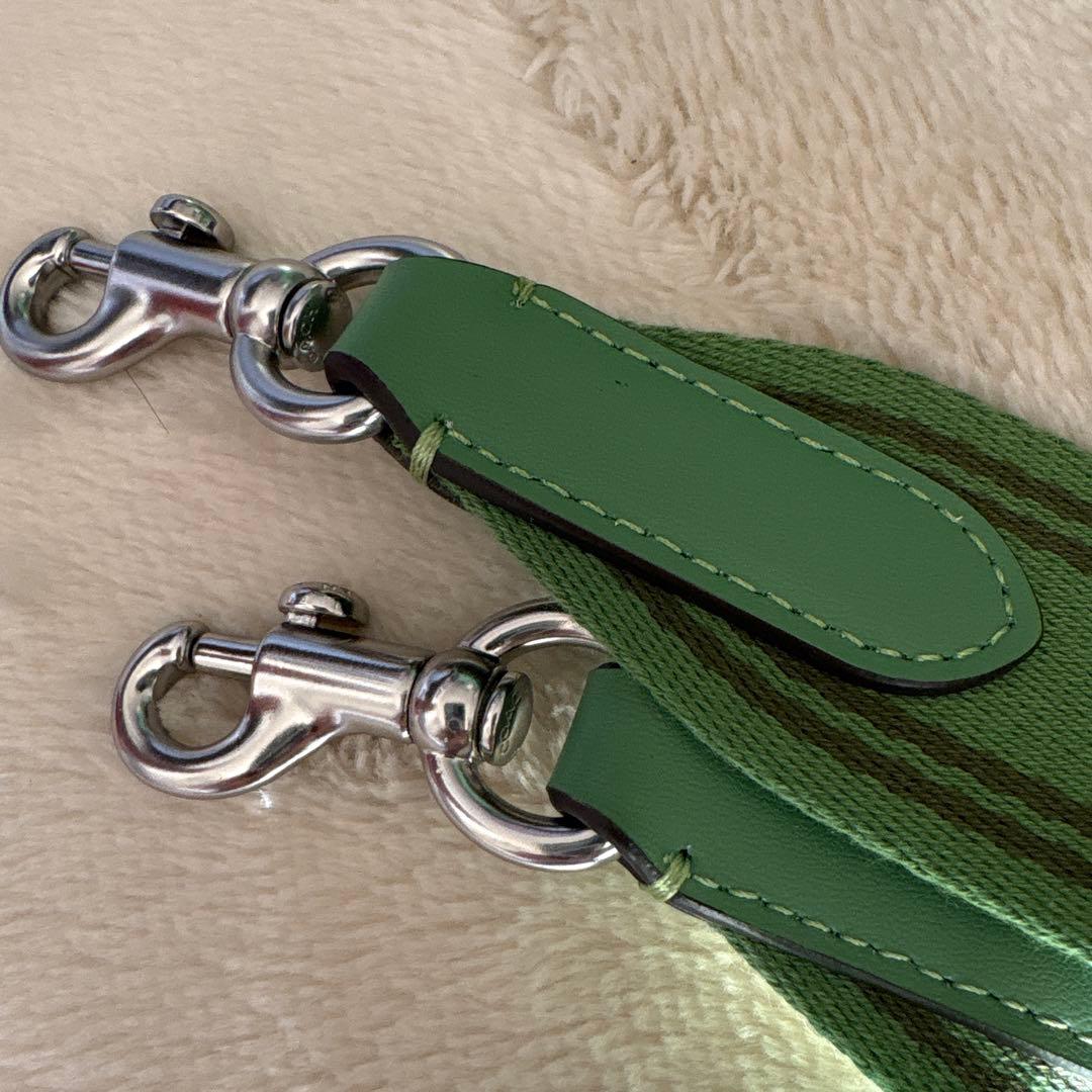 Coach グリーン ロゴトートバッグ★ショルダー付き