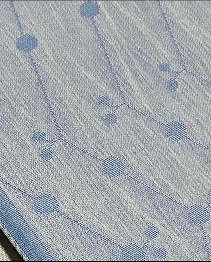 夏帯 袋帯 六通柄 正絹 格子柄 葉文 未使用 イ6533